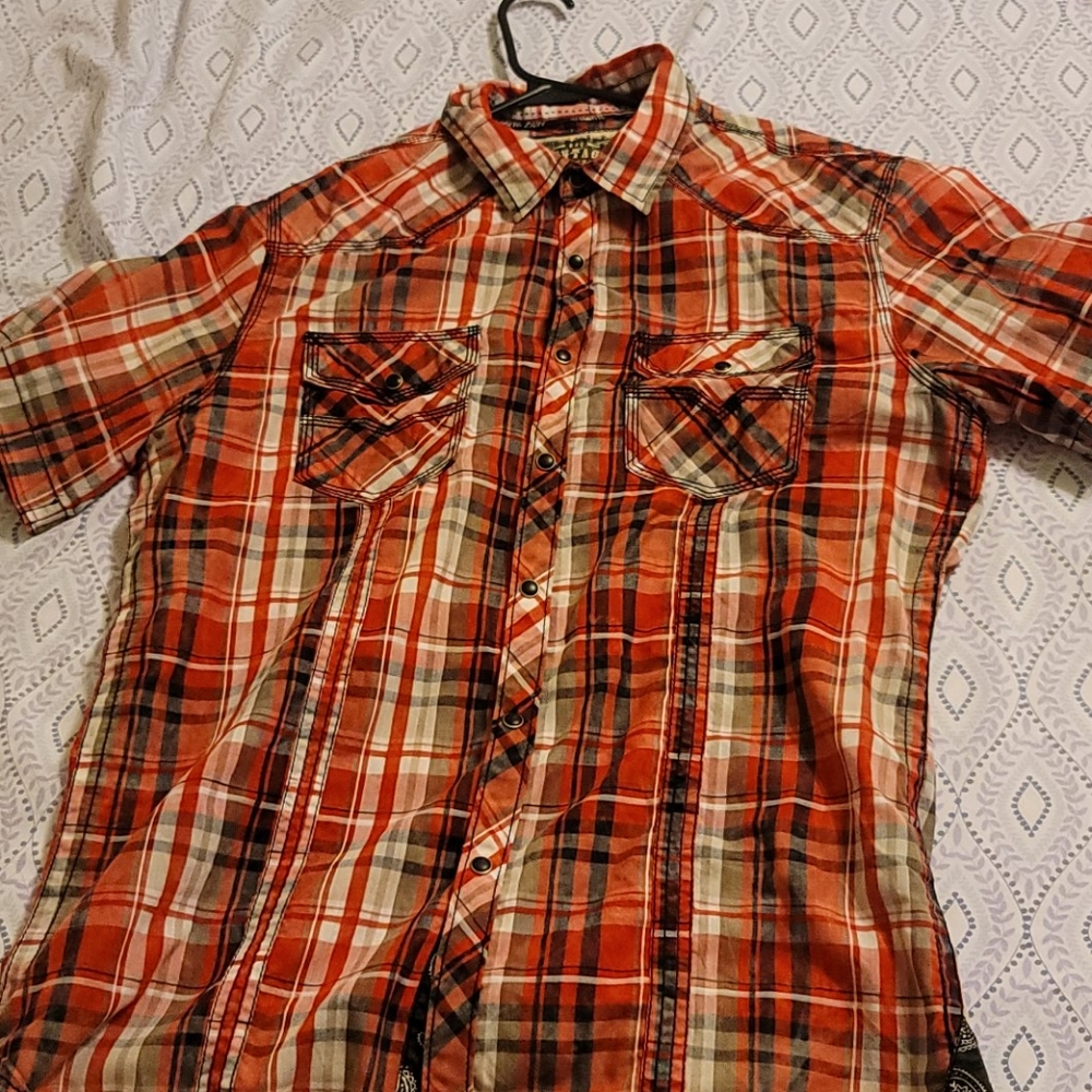 Men's BKE vintage red and white athletic fit